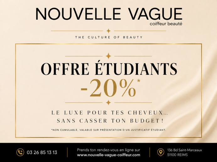 Offre Étudiantes | -20% sur Toutes les Prestations
