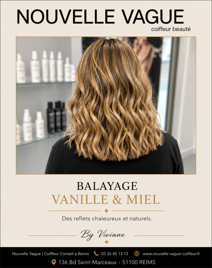 Balayage Vanille & Miel | Réalisation by Viviane